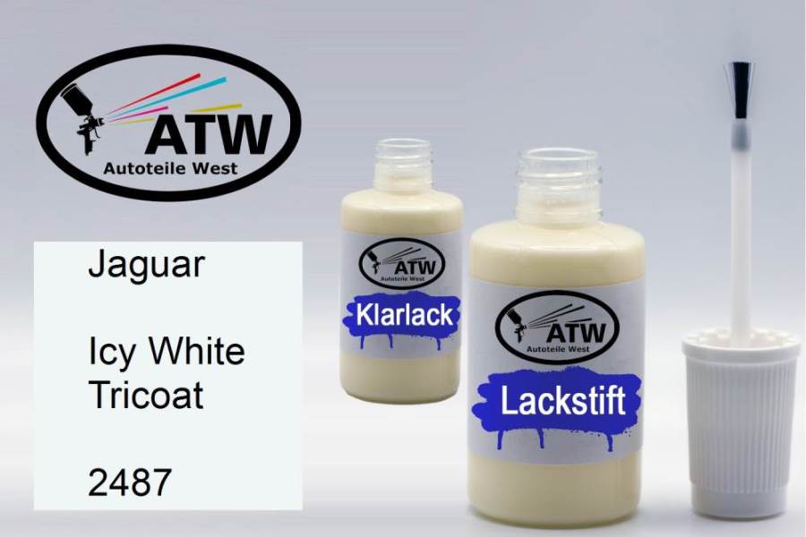 Jaguar, Icy White Tricoat, 2487: 20ml Lackstift + 20ml Klarlack - Set, von ATW Autoteile West.